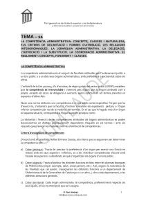 TEMA 11 - La competència administrativa