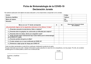 DECLARACION JURADA -Ficha Sintomatológica COVID-19