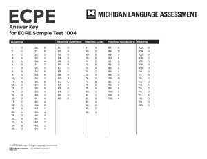 ECPE Sample Test 1005 Answer Key