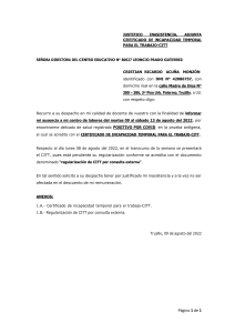 JUSTIFICO INASISTENCIA DEL 09 AL 13 DE AGOSTO DEL 2022, CON CITT