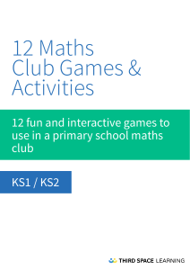 Maths Club Activities For Primary Schools