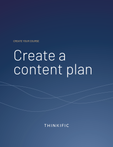 Content Plan for Course