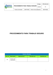 Procedimiento Trabajo Seguro: Consorcio Hidráulico Huallaga