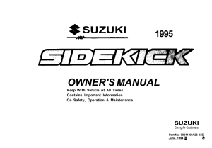 sidekick owner manual