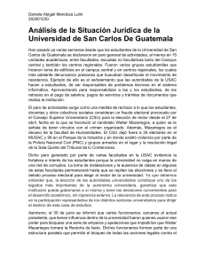 ANÁLISIS DE LA SITUACIÓN JURÍDICA DE LA UNIVERSIDAD DE SAN CARLOS DE GUATEMALA