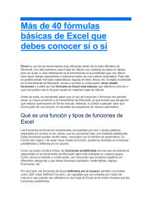 Más de 40 fórmulas básicas de Excel