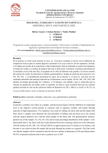 MOLIENDA, TAMIZADO Y TAMAÑO DE PARTICULA