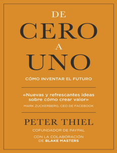De Cero a Uno Como Inventar - Peter Thiel VL