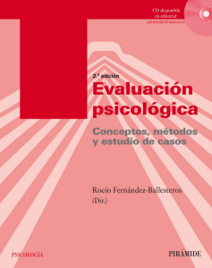 Fernandez Ballesteros (2013) - Evaluación Psicológica