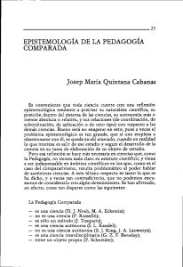 Quintana Cabanas, J Epistemología de la pedagogía comparada