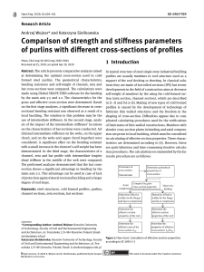 Comparison of strength and stiffness parameters of purlins