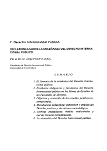 Reflexiones Sobre La Ensenanza Del Derecho Internacional