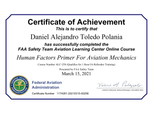 diploma FAA 