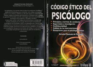 CÓDIGO ÉTICO DEL PSICÓLOGO - SOCIEDAD MEXICANA DE PSICOLOGÍA