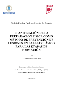 Planificación de la preparación física como método de prevención de lesiones en ballet clásico para las etapas de formación