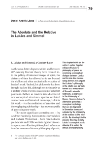 D. López - The absolute and the relative in Lukács and Simmel