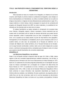 Una Propuesta para el Conocimiento del Territorio desde la Geohistoria 