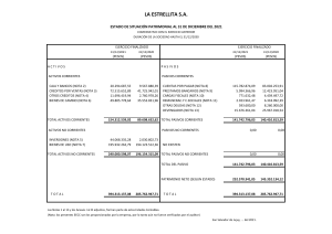 LA ESTRELLITA SA Estado de Situación Patrimonial-combinado