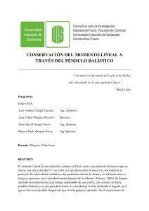 CONSERVACIÓN DEL MOMENTO LINEAL A TRAVÉS DEL PÉNDULO BALÍSTICO (2)