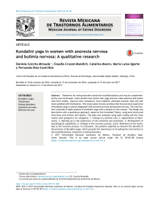 Kundalini yoga in women with anorexia nervosa and bulimia nervosa: A qualitative research