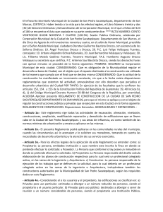 Reglamento de construcion de San Pedro Sacatepéquez, San Marcos