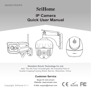 SriHome IP Camera Quick User Manual