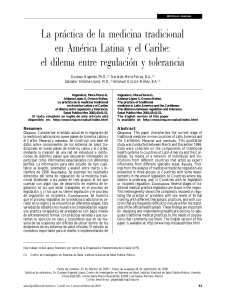 la practica de la medicina tradicionalo en america latina y el caribe, entre la regulación y la tolerancia