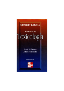 Manual de toxicología, 5ta Edición – Curtis D. Klaassen, John B.Watkins III