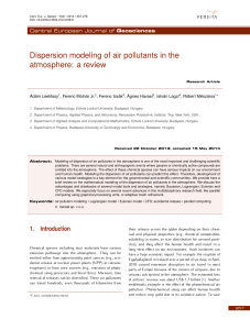 [23915447 - Open Geosciences] Dispersion modeling of air pollutants in the atmosphere  a review (1)
