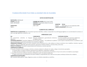 PLANEACIÓN DIDÁCTICA PARA LA ASIGNATURA DE ÁLGEBRA - PDF Free Download
