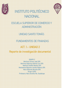 ACT. 1 UNIDAD II  Reporte de investigación documental  EQUIPO 3 2CX12