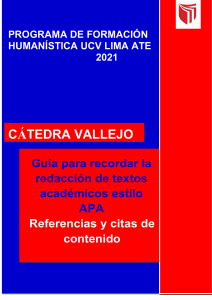 GUÍA DE REFERENCIAS ESTILO APA CÁTEDRA VALLEJO 2021-II
