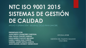 NTC ISO 9001 2015 SISTEMAS DE GESTIÓN DE