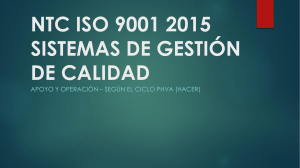 NTC ISO 9001 2015 SISTEMAS DE GESTIÓN DE CALIDAD