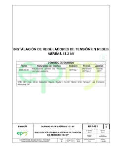INSTALACIÓN DE REGULADORES DE TENSIÓN EN REDES AÉREAS 13.2 kv