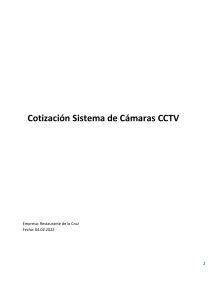 Cotizacion Sistema de Camaras CCTV