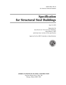 Specification for Structural Steel Buildings (ANSI AISC 360-10)