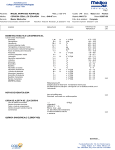 Informe de Laboratorio M&eacute;dico: Biometr&iacute;a y Electrolitos