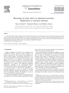 15. Recycling of stone slurry in industrial activities