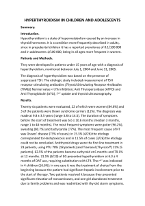 HYPERTHYROIDISM IN CHILDREN AND ADOLESCENTS