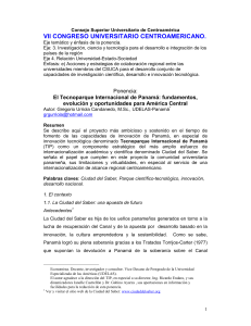 G Urriola Candanedo El Tecnoparque Internacional de Panamá