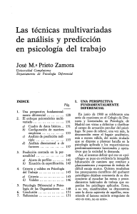 Técnicas Multivariadas en Psicología del Trabajo