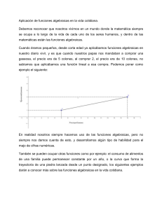 Aplicación de funciones algebraicas en la vida cotidiana