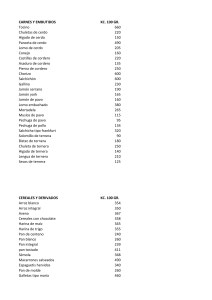 Tablas de calorías PDF