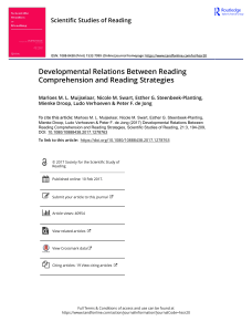 Developmental Relations Between Reading Comprehension and Reading Strategies