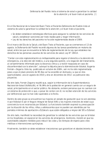 Derechos del Paciente y Calidad de la Atenci&oacute;n en Per&uacute;