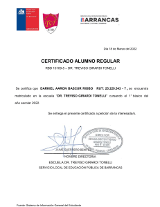 CERTIFICADO ALUMNO REGULAR darkiel