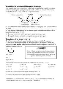 Ecuaciones Primer Grado Ficha 1-2-3