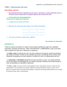 Plan clase Tema 1 Dimensiones del color