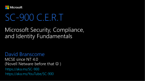 SC-900  Microsoft Security  Compliance  and Identity Fundamentals